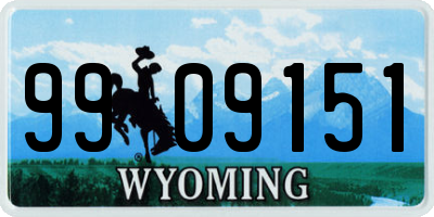WY license plate 9909151