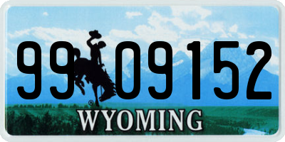 WY license plate 9909152