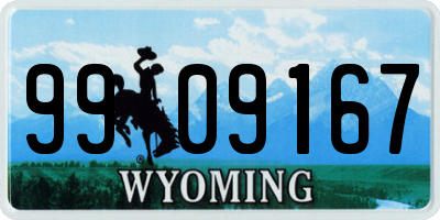 WY license plate 9909167