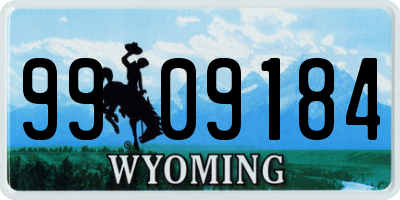 WY license plate 9909184