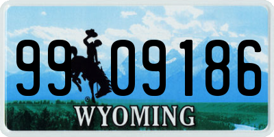 WY license plate 9909186