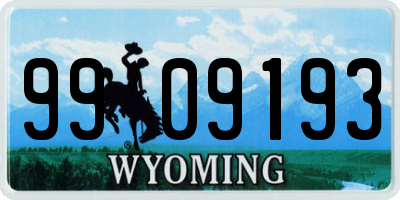 WY license plate 9909193