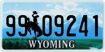 WY license plate 9909241