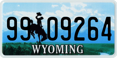 WY license plate 9909264