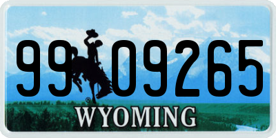 WY license plate 9909265