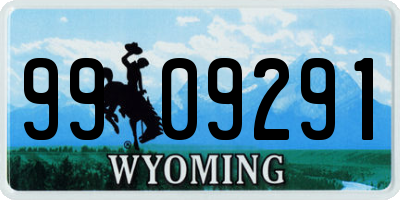WY license plate 9909291