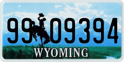 WY license plate 9909394