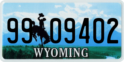 WY license plate 9909402