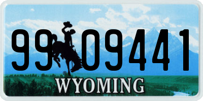 WY license plate 9909441