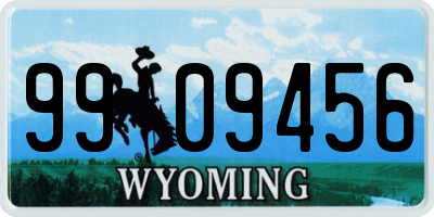 WY license plate 9909456