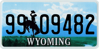 WY license plate 9909482