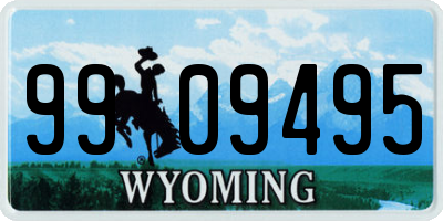 WY license plate 9909495