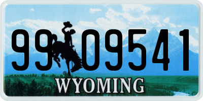 WY license plate 9909541