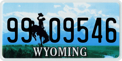 WY license plate 9909546