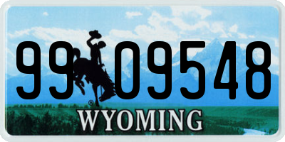 WY license plate 9909548