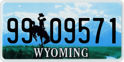 WY license plate 9909571