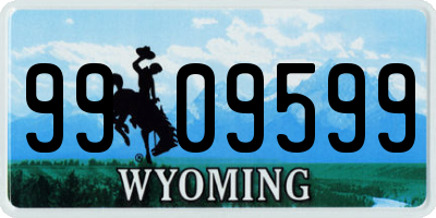 WY license plate 9909599