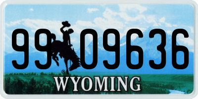 WY license plate 9909636