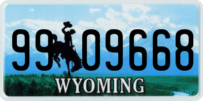WY license plate 9909668