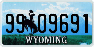 WY license plate 9909691