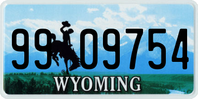 WY license plate 9909754