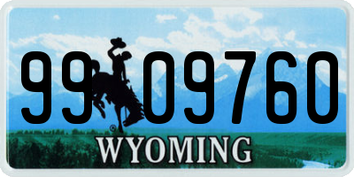 WY license plate 9909760