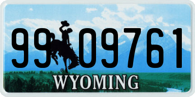 WY license plate 9909761