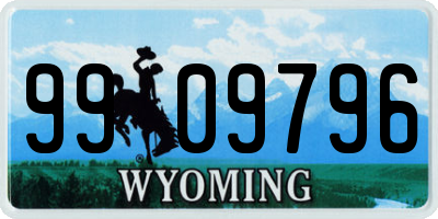 WY license plate 9909796