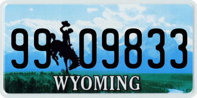 WY license plate 9909833