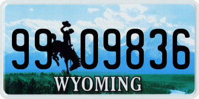 WY license plate 9909836