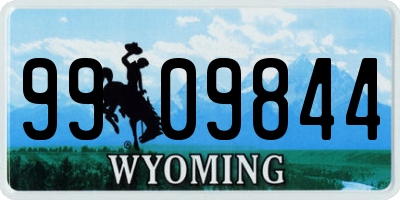 WY license plate 9909844