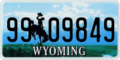 WY license plate 9909849