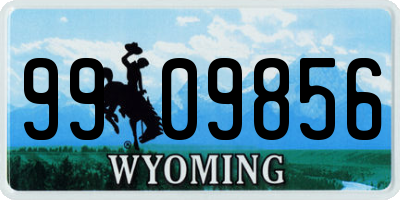 WY license plate 9909856