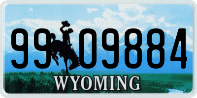 WY license plate 9909884