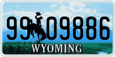 WY license plate 9909886