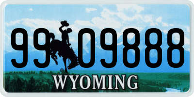 WY license plate 9909888