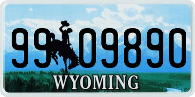 WY license plate 9909890