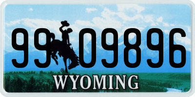 WY license plate 9909896