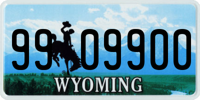 WY license plate 9909900