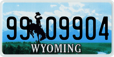 WY license plate 9909904