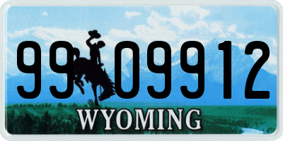 WY license plate 9909912