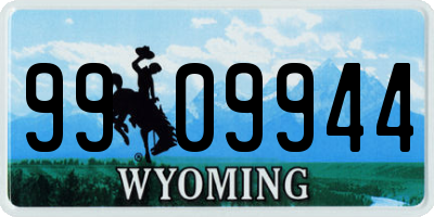 WY license plate 9909944