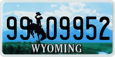WY license plate 9909952