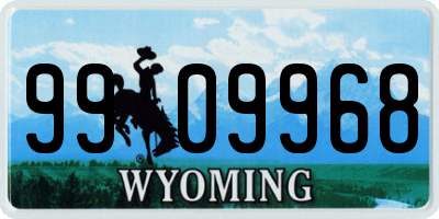 WY license plate 9909968