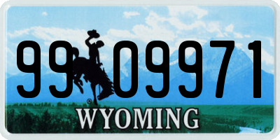 WY license plate 9909971