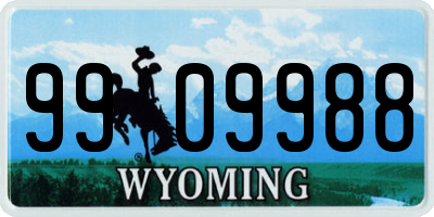 WY license plate 9909988