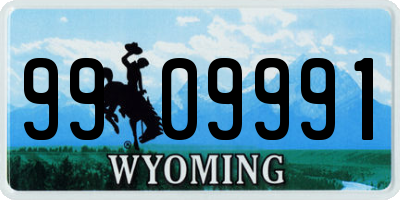 WY license plate 9909991