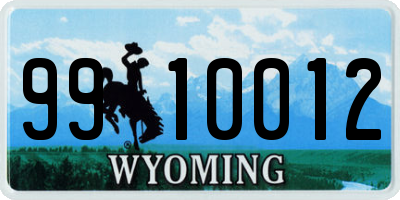 WY license plate 9910012