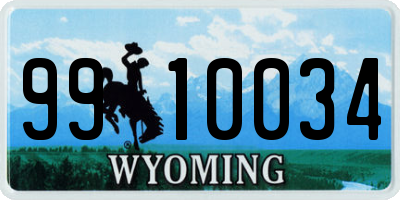 WY license plate 9910034