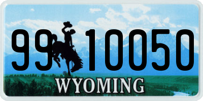WY license plate 9910050